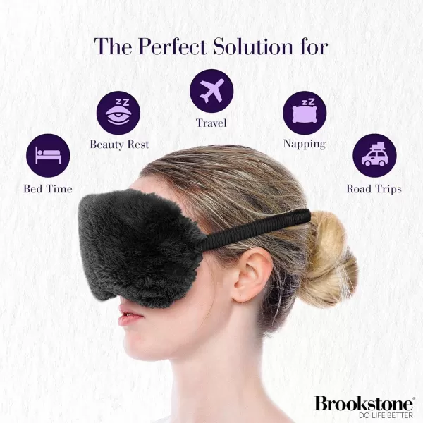 imageBrookstone Eye Mask for Hot ampamp Cold Therapy  Sleeping Mask for Stye Eye Treatment Compression  Lavender Infused Sleep Mask for Men ampamp Women  Weighted Eye Mask for Sleeping Midnight BlackMidnight Black