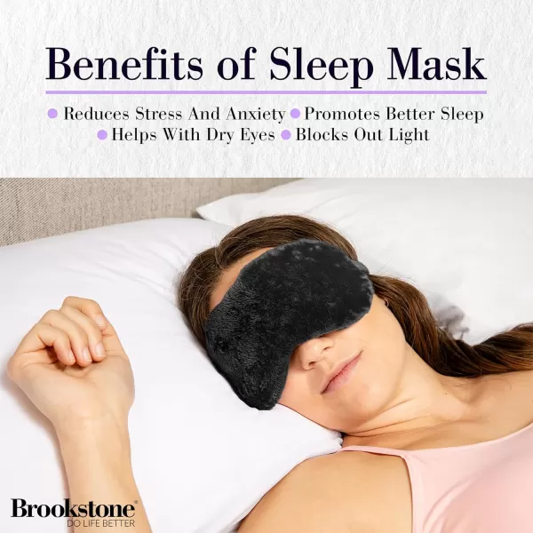 imageBrookstone Eye Mask for Hot ampamp Cold Therapy  Sleeping Mask for Stye Eye Treatment Compression  Lavender Infused Sleep Mask for Men ampamp Women  Weighted Eye Mask for Sleeping Midnight BlackMidnight Black