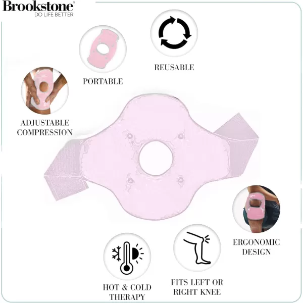 imageBrookstone Knee Ice Pack Wrap with Silica Beads  Hot and Cold Therapy  Fast Acting Ice Pack for Knee Pain Relief  Reusable Knee Ice Pack for Swelling Injuries and PostSurgery RecoveryPink