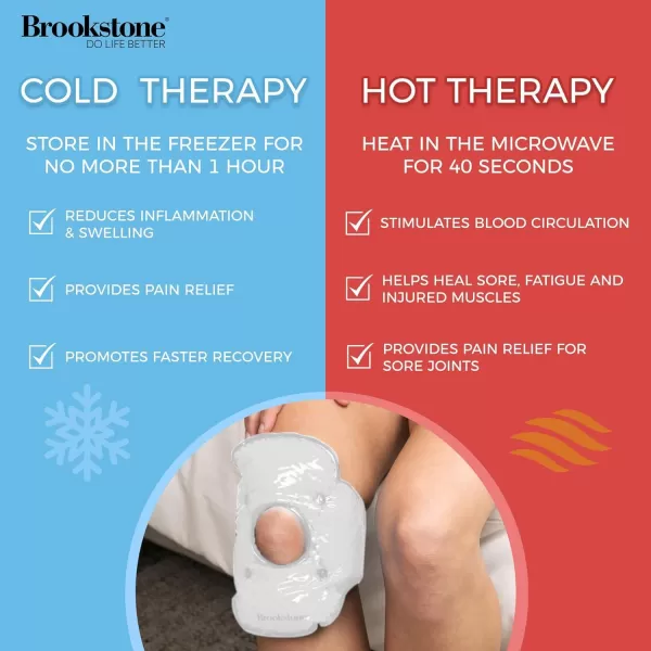 imageBrookstone Knee Ice Pack Wrap with Silica Beads  Hot and Cold Therapy  Fast Acting Ice Pack for Knee Pain Relief  Reusable Knee Ice Pack for Swelling Injuries and PostSurgery RecoveryWhite