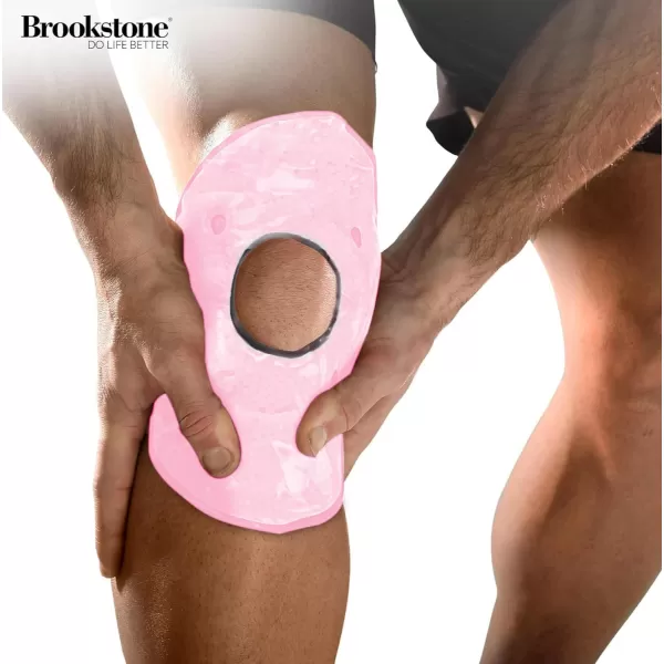 imageBrookstone Knee Ice Pack Wrap with Silica Beads  Hot and Cold Therapy  Fast Acting Ice Pack for Knee Pain Relief  Reusable Knee Ice Pack for Swelling Injuries and PostSurgery RecoveryPink