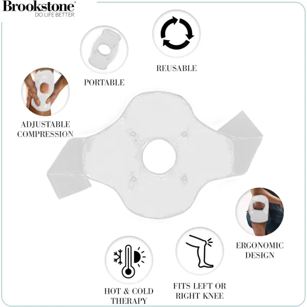 imageBrookstone Knee Ice Pack Wrap with Silica Beads  Hot and Cold Therapy  Fast Acting Ice Pack for Knee Pain Relief  Reusable Knee Ice Pack for Swelling Injuries and PostSurgery RecoveryWhite