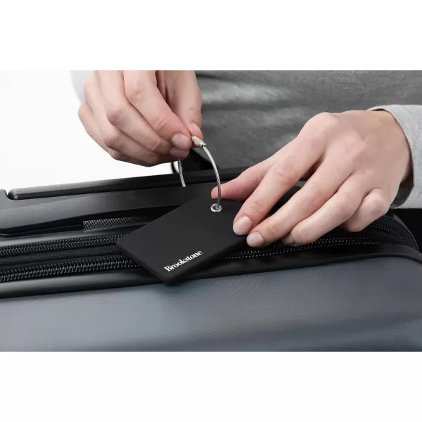 imageBrookstone Luggage Tag  2 Pack Silicone Travel Suitcase Tag with Name Card  Baggage ID Label with Steel Loop Fastener MulticolorBlack