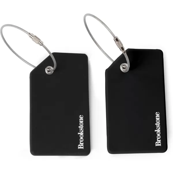 imageBrookstone Luggage Tag  2 Pack Silicone Travel Suitcase Tag with Name Card  Baggage ID Label with Steel Loop Fastener MulticolorBlack