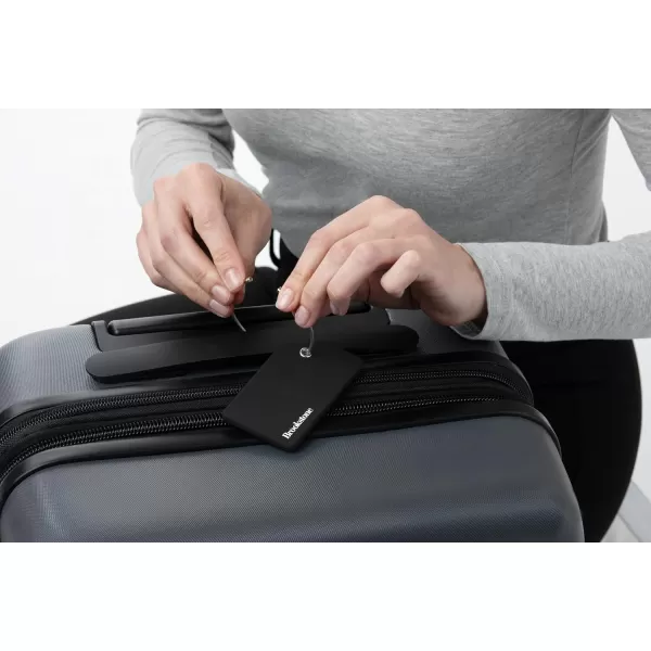 imageBrookstone Luggage Tag  2 Pack Silicone Travel Suitcase Tag with Name Card  Baggage ID Label with Steel Loop Fastener MulticolorBlack