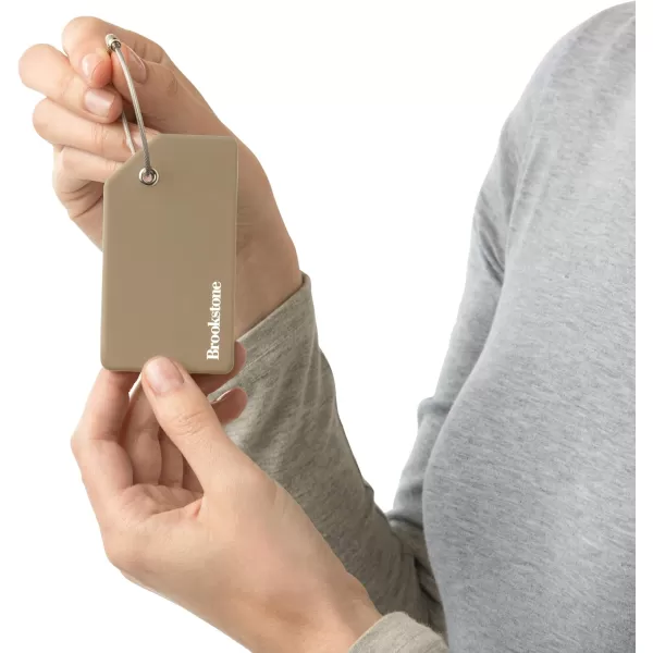 imageBrookstone Luggage Tag  2 Pack Silicone Travel Suitcase Tag with Name Card  Baggage ID Label with Steel Loop Fastener MulticolorKhaki