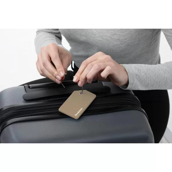 imageBrookstone Luggage Tag  2 Pack Silicone Travel Suitcase Tag with Name Card  Baggage ID Label with Steel Loop Fastener MulticolorKhaki