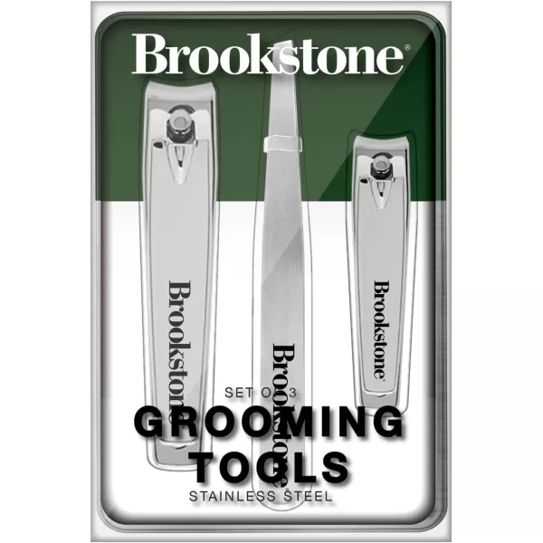 imageBrookstone Nail Clippers Set  Premium Stainless Steel Nail Clipper and Nail Cutter with Rubberized NonSlip Grip Includes Case and Tweezer Two Nail Clippers for Precision Grooming NavySilver