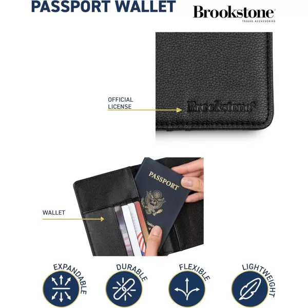 imageBrookstone Travel Passport Wallet  RFIDBlocking Passport Cover Vaccine Card Organizer  Credit Card Wallet for Men and Women NavyBlack