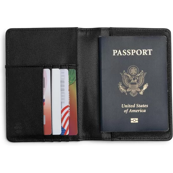 imageBrookstone Travel Passport Wallet  RFIDBlocking Passport Cover Vaccine Card Organizer  Credit Card Wallet for Men and Women NavyBlack