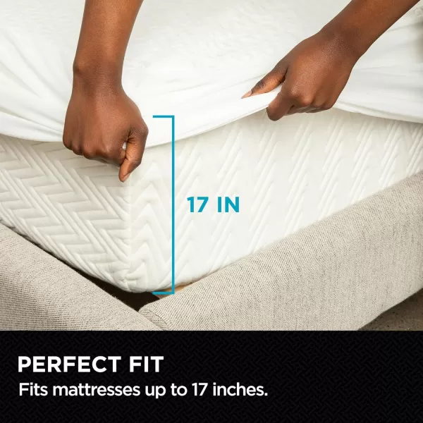 imageBrookstone Ultimate Tencel Blend Mattress Protector with CleanSense Technology  Mattress Cover Protector for Comfort ampamp Protection Polyester Fabric ampamp Lenzing Tencel  King Size Bed WhiteWhite