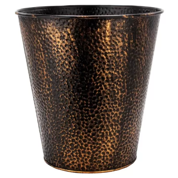 imageBROOKSTONE Decorative Metallic Bronze Waste Basket Trash Can  Stylish and Functional Addition to Any RoomBronze