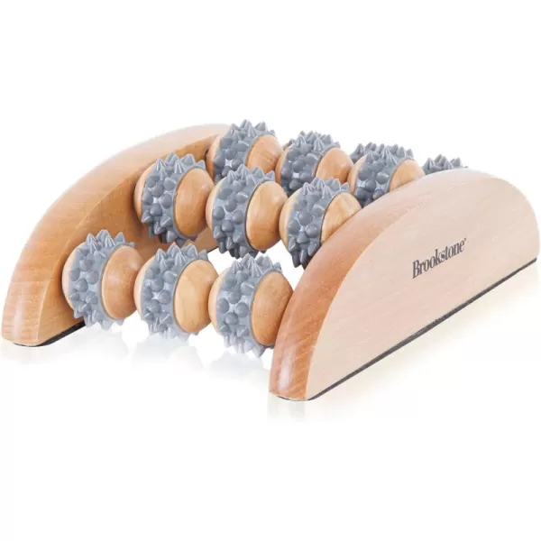 imageBrookstone  Foot Roller Massager for Plantar Fasciitis Relief  Wood Foot Massager Tool  Stimulate Foot Reflexes ampamp Relieve Stress  Wide Feet Massager Useful Gift for Elderly Mom ampamp Dad Oak NavyOak Grey  Single Foot