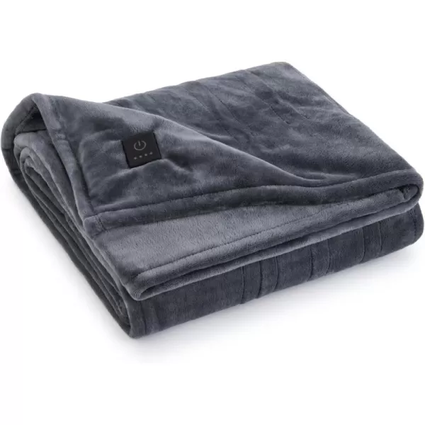 imageBrookstone Heated Faux Fur Throw Heated Blanket  Heat Blankets Electric  Faux Fur Heated Throw  4 Heat Settings 4Hour Auto Shut Off 100 Polyester 50quotx60quot  Gift for Mom  Glacier Gray VerticalGlacier Gray Vertical