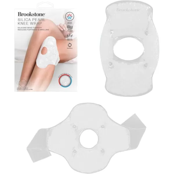 imageBrookstone Knee Ice Pack Wrap with Silica Beads  Hot and Cold Therapy  Fast Acting Ice Pack for Knee Pain Relief  Reusable Knee Ice Pack for Swelling Injuries and PostSurgery RecoveryWhite