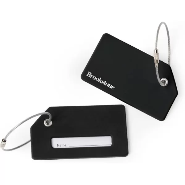 imageBrookstone Luggage Tag  2 Pack Silicone Travel Suitcase Tag with Name Card  Baggage ID Label with Steel Loop Fastener MulticolorBlack