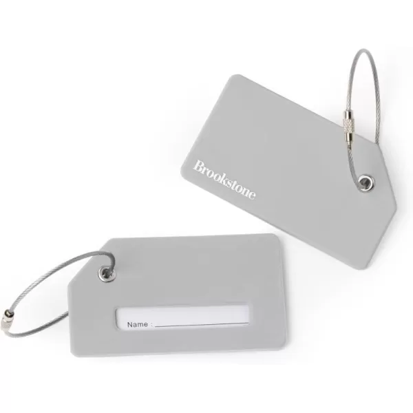 imageBrookstone Luggage Tag  2 Pack Silicone Travel Suitcase Tag with Name Card  Baggage ID Label with Steel Loop Fastener MulticolorGrey