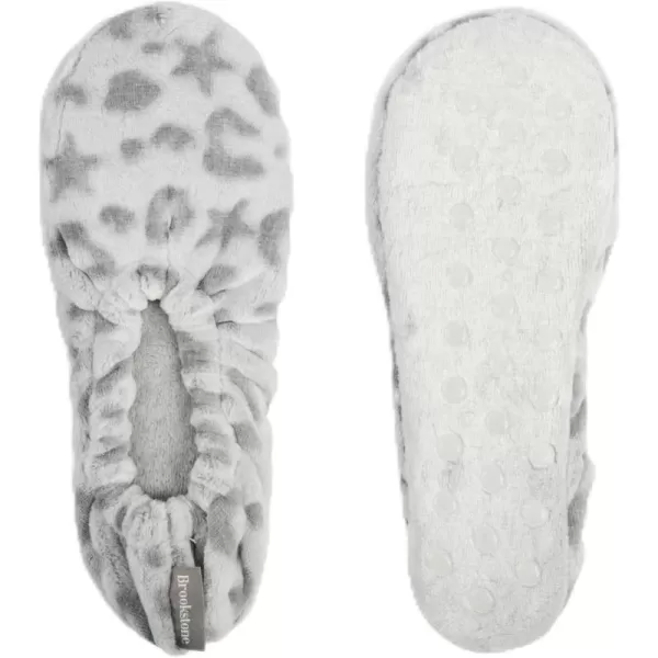 imageBrookstone Plush Footies  Slippers with Memory Foam Insole  UltraSoft Sherpa Footies for Indoor Wear NonSkid Sole OneSizeFitsMost Machine Washable Slippers for Women  Gift for MomPlush  Grey