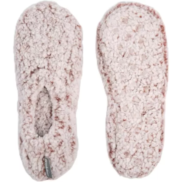 imageBrookstone Plush Footies  Slippers with Memory Foam Insole  UltraSoft Sherpa Footies for Indoor Wear NonSkid Sole OneSizeFitsMost Machine Washable Slippers for Women  Gift for MomSherpa  Copper Brown