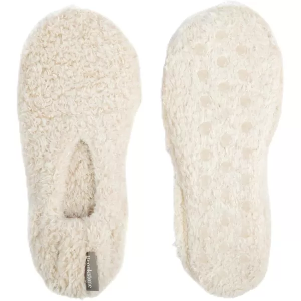 imageBrookstone Plush Footies  Slippers with Memory Foam Insole  UltraSoft Sherpa Footies for Indoor Wear NonSkid Sole OneSizeFitsMost Machine Washable Slippers for Women  Gift for MomFleece  Solid