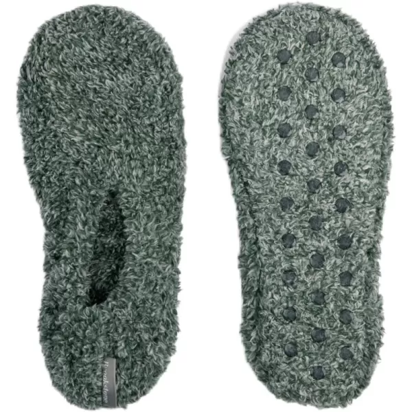 imageBrookstone Plush Footies  Slippers with Memory Foam Insole  UltraSoft Sherpa Footies for Indoor Wear NonSkid Sole OneSizeFitsMost Machine Washable Slippers for Women  Gift for MomKnit  Green