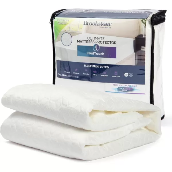 imageBrookstone Ultimate Mattress Protector with Cool Touch  Premium Polyester and Polyethylene Fabric for Optimal Comfort and Protection  Cooltouch Fiber for Hot Sleepers  California King Size WhiteWhite