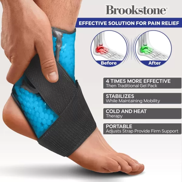 imageBrookstone Ankle Wrap Gel Beads Hot and Cold Foot Ice Pack Wrap Plantar Fasciitis Relief Sprained Ankles Plantar Fasciitis Ice Pack Freeze Sleeve Ankle SupportAnkle  Azure Blue