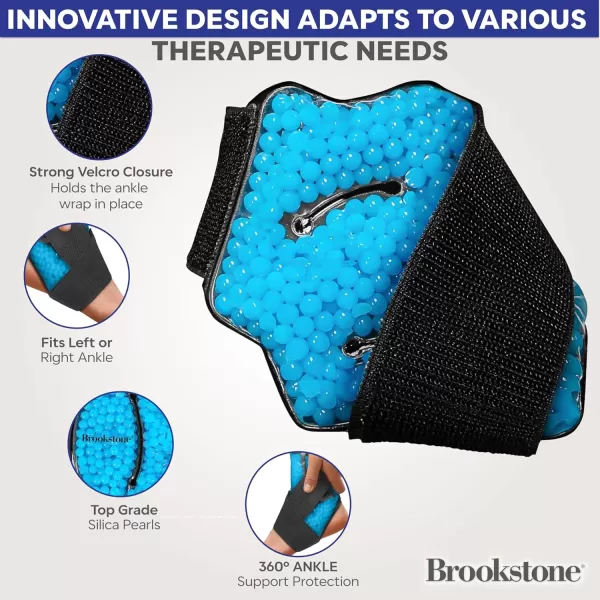 imageBrookstone Ankle Wrap Gel Beads Hot and Cold Foot Ice Pack Wrap Plantar Fasciitis Relief Sprained Ankles Plantar Fasciitis Ice Pack Freeze Sleeve Ankle SupportAnkle  Azure Blue