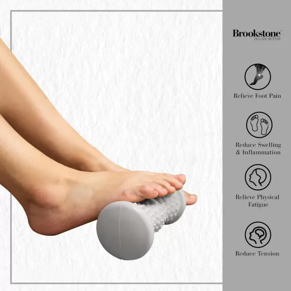 imageBrookstone Foot Roller Massager Plantar Fasciitis  Hot and Cold Foot Roller Massage for Tension Relief  Microwave ampamp Freezer Safe  Relax The Muscles with Plantar Fasciitis Roller GrayGray