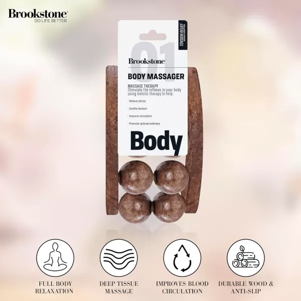 imageBrookstone Wood Massage Tools Wooden Massage Roller for Stress Relief Premium Wooden Massage Tools Body Massager for Deep Tissue Therapy and Muscle Relaxation WalnutWalnut