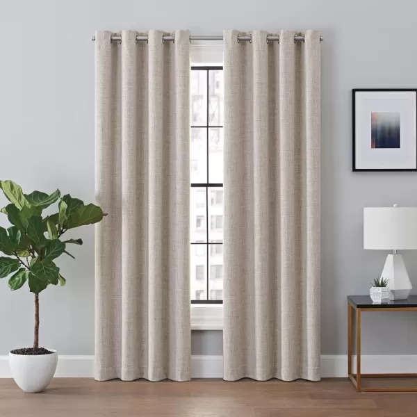 imageBROOKSTONE Renwick Blackout Thermal Grommet Window Curtains for Bedroom Single Panel 50quot x 95quot MochaLinen