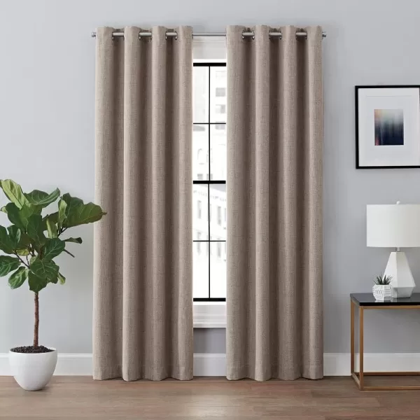 imageBROOKSTONE Renwick Blackout Thermal Grommet Window Curtains for Bedroom Single Panel 50quot x 95quot MochaMocha