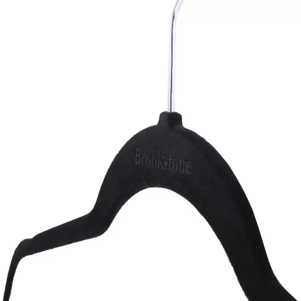 imageBROOKSTONE 25 Pack Velvet Hangers NonSlip 360 Swivel Hook Lightweight ampamp Slim Strong ampamp Durable Space Saving Design Heavy Duty Wont Stain FabricCarbonblack 25 Pack