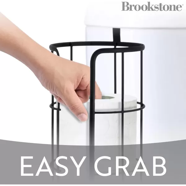 imageBROOKSTONE Over The Tank Toilet Paper Holder Space Saving Bathroom Tissue Organizer Minimalistic Storage Solution Modern Trending Design Hold Large Rolls