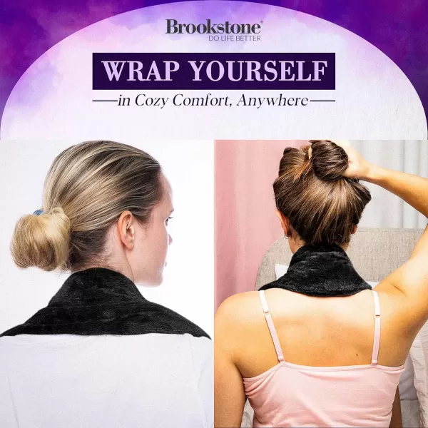 imageBrookstone  Thera Spa Neck Heating Pad ampamp Cooling Neck Wrap with Straps  Microwave Heating Pad for Neck Shoulders ampamp Back Pain Relief  Body Warming Wrap  Lavender Infused Midnight Black