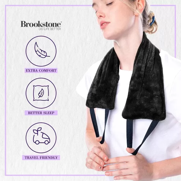 imageBrookstone  Thera Spa Neck Heating Pad ampamp Cooling Neck Wrap with Straps  Microwave Heating Pad for Neck Shoulders ampamp Back Pain Relief  Body Warming Wrap  Lavender Infused Midnight Black