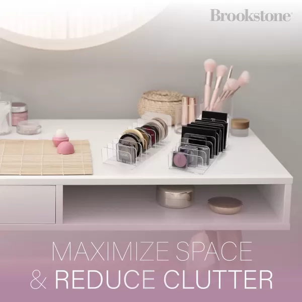 imageBrookstone 2 Pack Pallet Holder Makeup Organizer for Vanity Fits up to 9 Accessories on Each Organizer Versatile Storage Solution Cosmetic Display Case for Palette