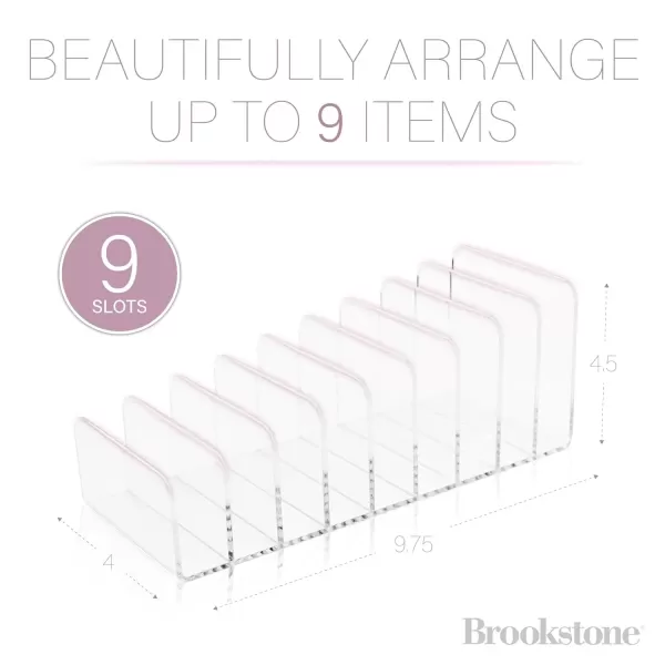 imageBrookstone 2 Pack Pallet Holder Makeup Organizer for Vanity Fits up to 9 Accessories on Each Organizer Versatile Storage Solution Cosmetic Display Case for Palette