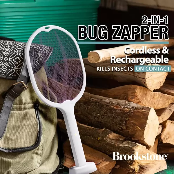 imageBrookstone 2in1 Cordless Rechargeable Bug Zapper  Racket and Tabletop Stand