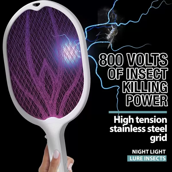 imageBrookstone 2in1 Cordless Rechargeable Bug Zapper  Racket and Tabletop Stand