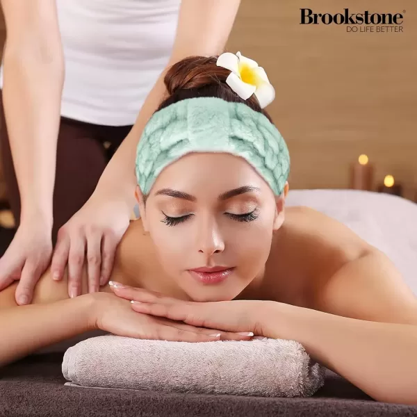 imageBrookstone Facial Headband  Comfortable Head Band for Skincare Face Washing and Makeup Application Mint