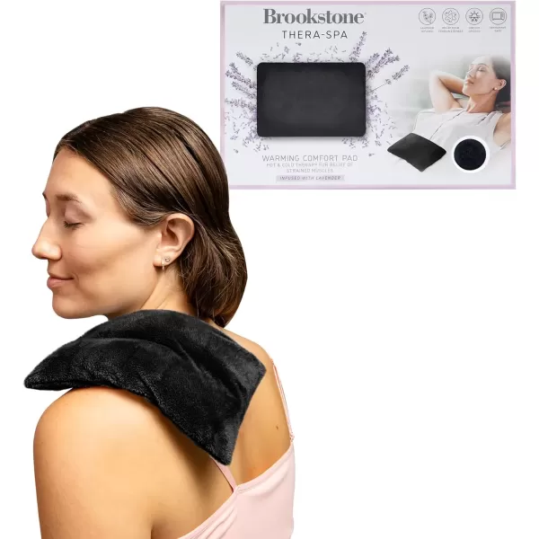 imageBrookstone HotCold Microwavable Heating Pad for Period Cramps  Premium Comfort Fur Massage Pad  Cold Pack for Back Pain Relief  Small Microwave Heating Pad Infused with Lavender Glacier GrayHeating Pad  Midnight Black