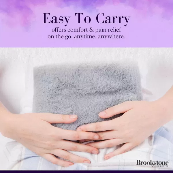 imageBrookstone HotCold Microwavable Heating Pad for Period Cramps  Premium Comfort Fur Massage Pad  Cold Pack for Back Pain Relief  Small Microwave Heating Pad Infused with Lavender Glacier GrayHeating Pad  Glacier Gray