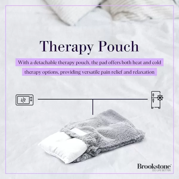 imageBrookstone HotCold Microwavable Heating Pad for Period Cramps  Premium Comfort Fur Massage Pad  Cold Pack for Back Pain Relief  Small Microwave Heating Pad Infused with Lavender Glacier GrayHeating Pad  Glacier Gray