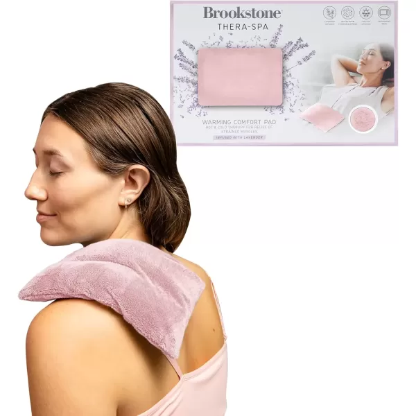 imageBrookstone HotCold Microwavable Heating Pad for Period Cramps  Premium Comfort Fur Massage Pad  Cold Pack for Back Pain Relief  Small Microwave Heating Pad Infused with Lavender Glacier GrayHeating Pad  Blush Pink