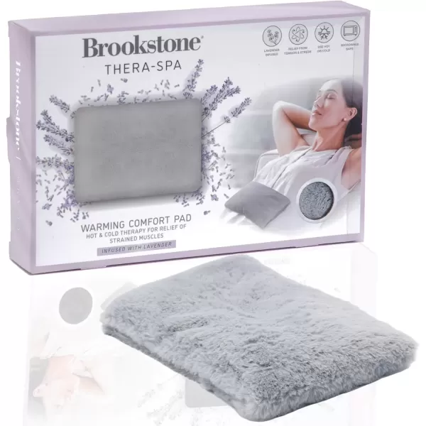 imageBrookstone HotCold Microwavable Heating Pad for Period Cramps  Premium Comfort Fur Massage Pad  Cold Pack for Back Pain Relief  Small Microwave Heating Pad Infused with Lavender Glacier GrayHeating Pad  Glacier Gray