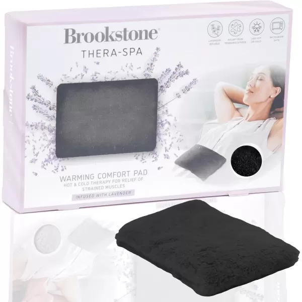 imageBrookstone HotCold Microwavable Heating Pad for Period Cramps  Premium Comfort Fur Massage Pad  Cold Pack for Back Pain Relief  Small Microwave Heating Pad Infused with Lavender Glacier GrayHeating Pad  Midnight Black