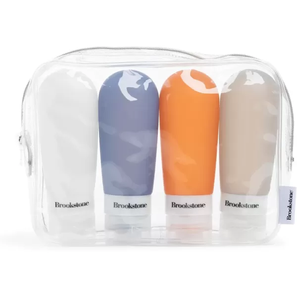 imageBrookstone Reusable Travel Bottles  4 Pack TSA Approved Refillable Squeezable Travel Containers for Toiletries Clear Pouch Size One Size Grey BlackMulti