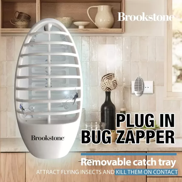 imageBrookstone Wall Plugin Bug Zapper 2 Pack  ChemicalFree ampamp NonToxic Safe for Children ampamp Pets Removable Catch Tray with Cleaning Brushes