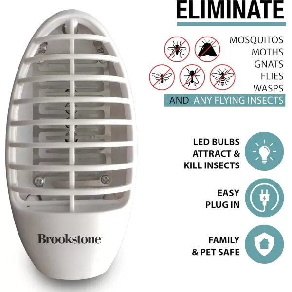 imageBrookstone Wall Plugin Bug Zapper 2 Pack  ChemicalFree ampamp NonToxic Safe for Children ampamp Pets Removable Catch Tray with Cleaning Brushes